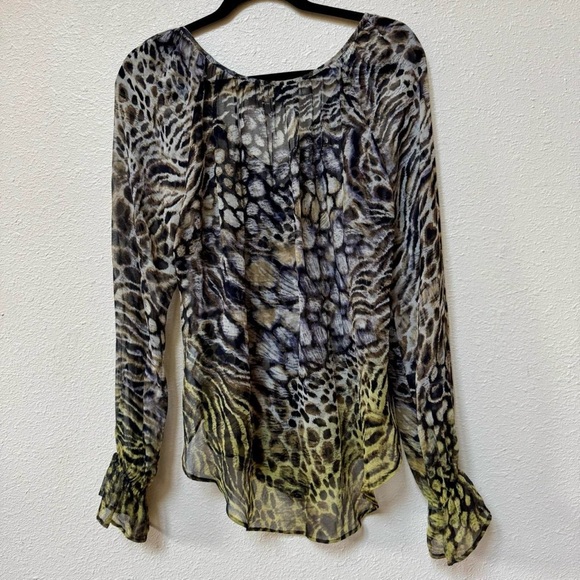 Fifteen-twenty Animal Print Sheer silk Blouse with embellishment - Picture 2 of 8